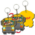 3D Lenticular EVA Foam School Bus Key Chain - Stock (Imprinted)